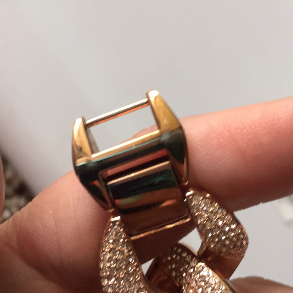 Rose gold stone covered Michael Kors watch. - Picture 4 of 5